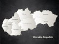 Slovakia Republic map Black White separate individual blackboard