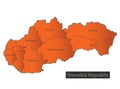 Slovakia Republic map Orange separate individual