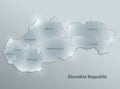 Slovakia Republic map separate individual glass card paper 3D