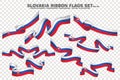 Slovakia Ribbon Flags Set, Element design. vector Illustration