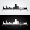 Slovakia skyline and landmarks silhouette Royalty Free Stock Photo