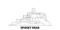 Slovakia, Spissky Hrad line travel skyline set. Slovakia, Spissky Hrad outline city vector illustration, symbol, travel