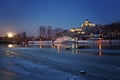 Slovakia Trenciansky castle after sunset Royalty Free Stock Photo