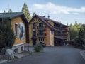 Slovakia, Western Tatra mountain, July 3, 2019: Mountain house hotel Oresnica at beginning of Uzka dolina valley, forest