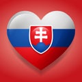 Heart with Slovakia flag vector symbol illustration Royalty Free Stock Photo