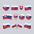 Slovakia flag icon set vector isolated on a gray background Royalty Free Stock Photo