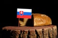 Slovakian flag on a stump with bread