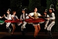 Slovakian traditional dance group performing spectacular dance Royalty Free Stock Photo