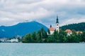 Slovenia bled lake view church castle clouds water roadtrip