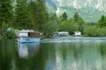 Lake Bohinj and Ukanc village in Triglav national park, Slovenia