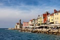 Slovenia Coast with Piran town, Adriatic Sea Royalty Free Stock Photo