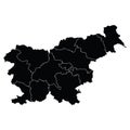 Slovenia country map vector with regional areas