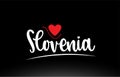 Slovenia country text typography logo icon design on black background