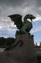 Ljubljana, Slovenia, Europe, Dragon statue, Dragon Bridge, Zmajski most, legendary animals