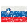 Slovenia flag. Brush painted Slovenia flag. Hand drawn style illustration with a grunge effect and watercolor. Slovenia flag with