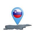 Slovenia flag map pin on white Royalty Free Stock Photo