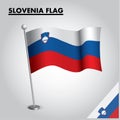 SLOVENIA flag National flag of SLOVENIA on a pole