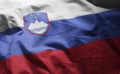 Slovenia Flag Rumpled Close Up Royalty Free Stock Photo