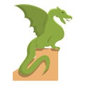 Slovenia green dragon icon, cartoon style