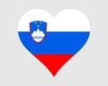 Slovenia Heart Flag. Slovene Slovenian Love Shape Country Nation National Flag. Republic of Slovenia Banner Icon Sign Symbol EPS