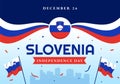 Slovenia Independence Day Vector Illustration on 26 December with Waving Flag Background Design in National Unity Holiday
