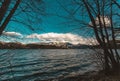 Slovenia Lake Bled landscape. Beautiful mountain lake with a small church. The most famous Slovenian lake and the island of Bled Royalty Free Stock Photo