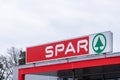 SPAR logo outside on the grocery store.