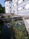 Slovenia Olimje Minorite monastery pond detail facade
