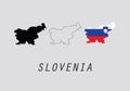 Slovenia outline map national borders