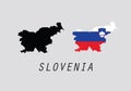 Slovenia outline map national borders
