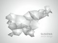 Slovenia polygonal mosaic grey and silver triangle modern map