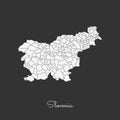 Slovenia region map: white outline on grey.