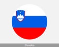 Slovenia Round Circle Flag. Slovene Circular Button Banner Icon. EPS Vector