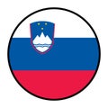 Slovenia Round Circle Flag. Slovene Circular Button Banner Icon. National Slovenia flag. flat style