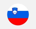 Slovenia Round Country Flag. Slovenian Slovene Circle National Flag