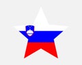 Slovenia Star Flag. Slovene Star Shape Flag. Slovenian Country National Banner Icon Symbol Vector