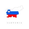 Slovenia vector map with the flag inside. map of Slovenia in the colors of the Slovenian flag. High detail. Blank map Republic of
