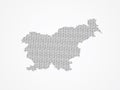 Slovenia vector map illustration using binary digits or numbers on light background to mean digital country Royalty Free Stock Photo