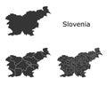 Slovenia map with regional division