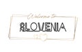 Slovenia Welcome to text Neon lettering typography. Word for logotype, badge, icon, postcard, logo, banner Vector Illustration