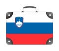 Slovenian country flag in the form of a travel suitcase on a white background