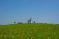 Slovenian countryside in spring with charming little church on a hill, in Slovenia Royalty Free Stock Photo