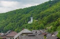 Slovenian countryside in spring with charming little church on a hill in Slovenia Royalty Free Stock Photo