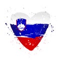 Slovenian flag in the form of a big heart Royalty Free Stock Photo