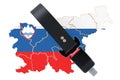 Slovenian map with safety belt. Security and protect or insuranc