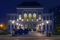 Slovenian national gallery in Ljubljana at night