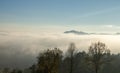 Slovenian peak mountan with clouds