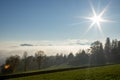 Sea of Clouds, Slovenian peak mountan with clouds and fog