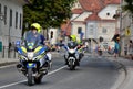 Slovenian Policeman on a police motorbike Royalty Free Stock Photo