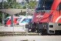 Slovenian Railways Slovenske Zeleznice electric locomotive Series 541, Siemens Taurus, shunting on Ljubljana train station